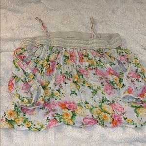 floral tank top w sleeves